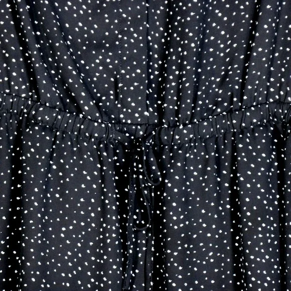 Hilary Radley Black Shirt Dress Womens Size XS Elastic Drawstring Long Sleeve - Picture 4 of 9